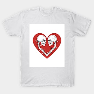 💀💗Crazy beautiful halloween skull design skeleton with heart T-Shirt